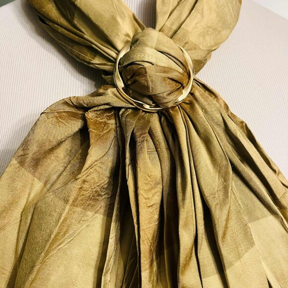 NWT Handmade Crinkled Silk-Blend Scarf by Sana - Picture 4 of 5